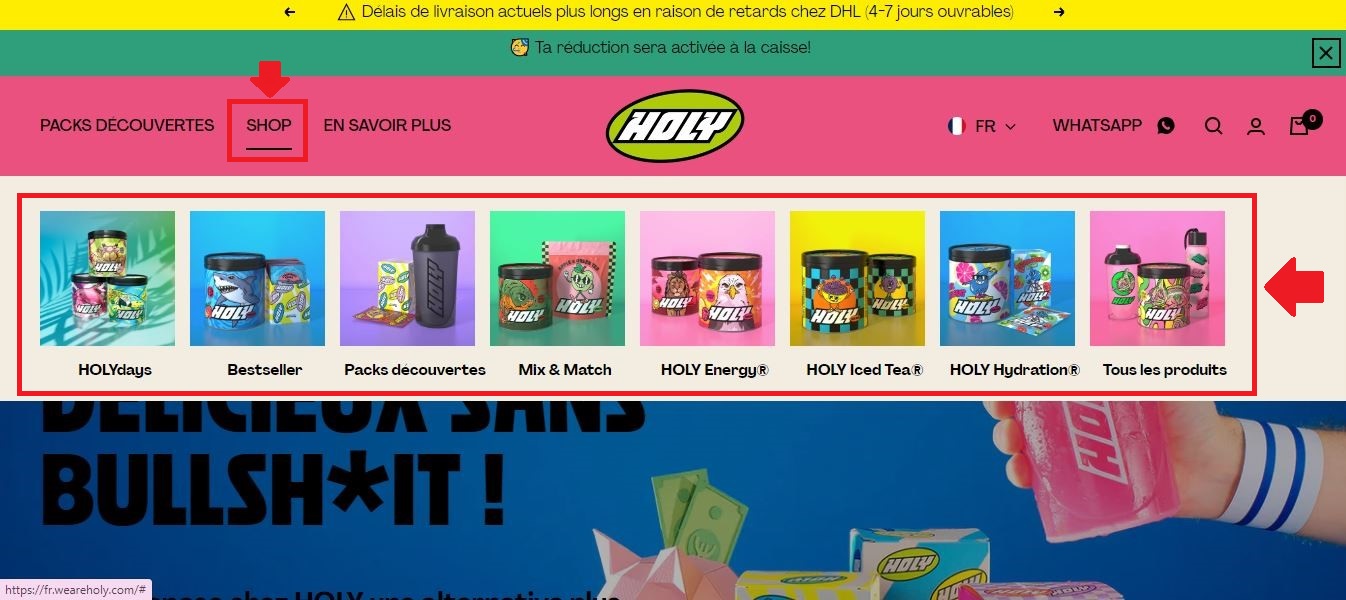Se rendre sur le Shop de We Are Holy